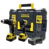 Stanley SFMCK461M2T-QW Fatmax V20 Συλλογή Brushless Κρουστικό Δραπανοκατσάβιδο-Παλμικό Κατσαβίδι-18V Li-Ion-2x4.0Ah-Βαλίτσα T-Stak