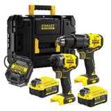 Stanley SFMCK461M2T-QW Fatmax V20 Συλλογή Brushless Κρουστικό Δραπανοκατσάβιδο-Παλμικό Κατσαβίδι-18V Li-Ion-2x4.0Ah-Βαλίτσα T-Stak
