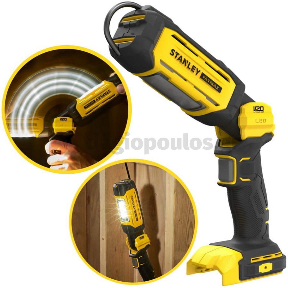 Stanley SFMCL050B-XJ V20 Fatmax Φακός Επιθεώρησης & Εργασίας Μπαταρίας Περιστρεφόμενης Κεφαλής 18V Li-Ion 700 Lumens SOLO