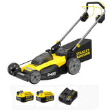 Stanley SFMCMWS251M-QW V20 Brushless Χλοοκοπτική Μηχανή Γκαζόν Μπαταρίας 36V Li-Ion Με 2 Μπαταρίες 4.0Ah