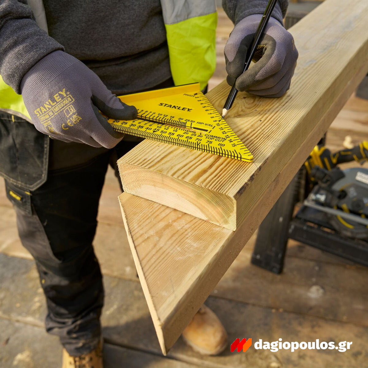 Stanley STHT46013-0 Fatmax QUICKSQUARE® Επαγγελματικός Χάρακας - Τρίγωνο - Γωνιόμετρο Μέτρησης & Σχεδιασμού ABS 300mm Διπλής Κλίμακας