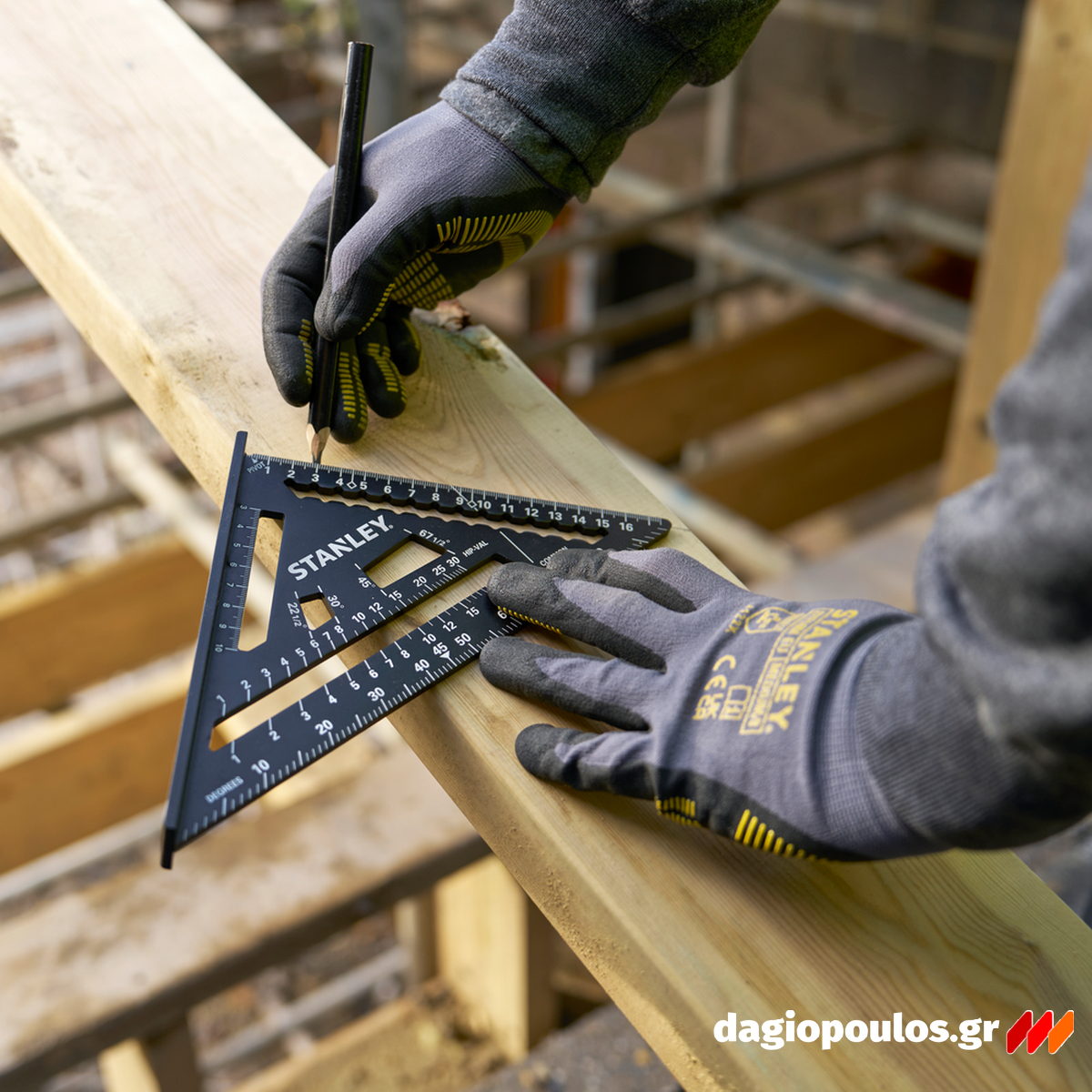 Stanley STHT46101-0 Fatmax® Quicksquare® Επαγγελματικός Χάρακας - Τρίγωνο - Γωνιόμετρο Μέτρησης & Σχεδιασμού Αλουμινίου 180mm