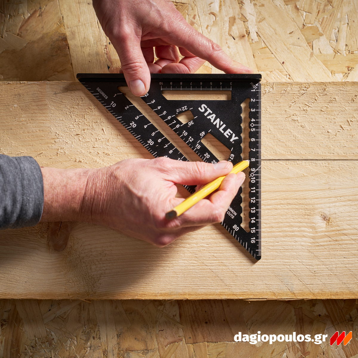 Stanley STHT46101-0 Fatmax® Quicksquare® Επαγγελματικός Χάρακας - Τρίγωνο - Γωνιόμετρο Μέτρησης & Σχεδιασμού Αλουμινίου 180mm