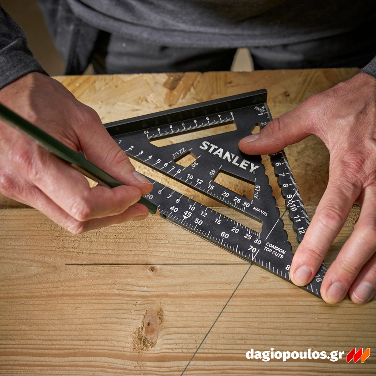 Stanley STHT46101-0 Fatmax® Quicksquare® Επαγγελματικός Χάρακας - Τρίγωνο - Γωνιόμετρο Μέτρησης & Σχεδιασμού Αλουμινίου 180mm