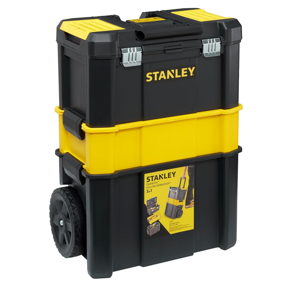 Stanley STST1-80151 Essential Επαγγελματική Εργαλειοθήκη - Εργαλειοφόρος Τροχήλατος 3 Σε 1
