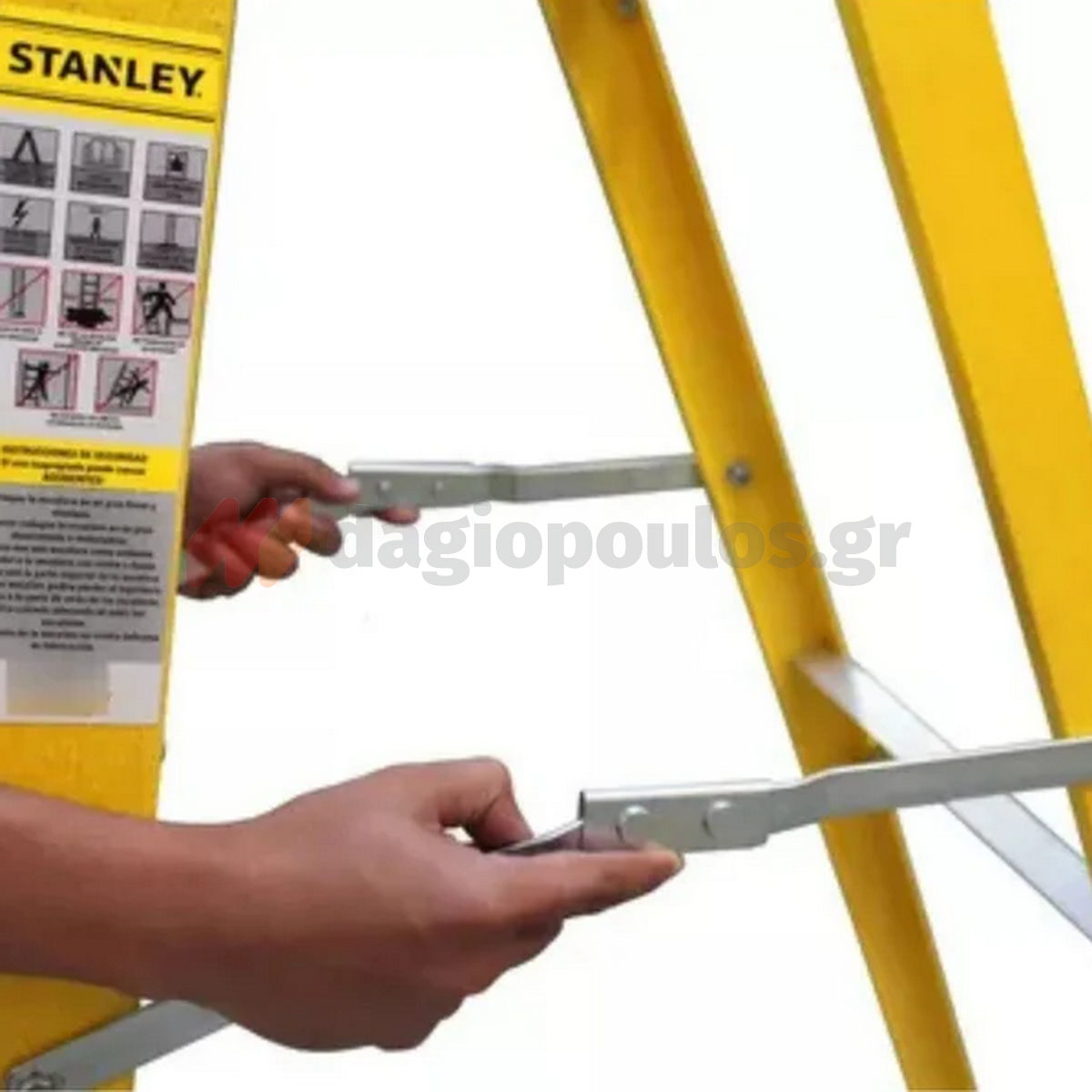 Stanley SXLDFG-003 Επαγγελματική Σκάλα Fiberglass Ηλεκτρολόγων 3 Σκαλιών 116cm