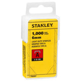 Stanley 1-TRA204T Συρραπτικά Δίχαλα (Συνδετήρες) Π Καρφωτικών Πιστολιών Χειρός 1000 Τεμ 6mm