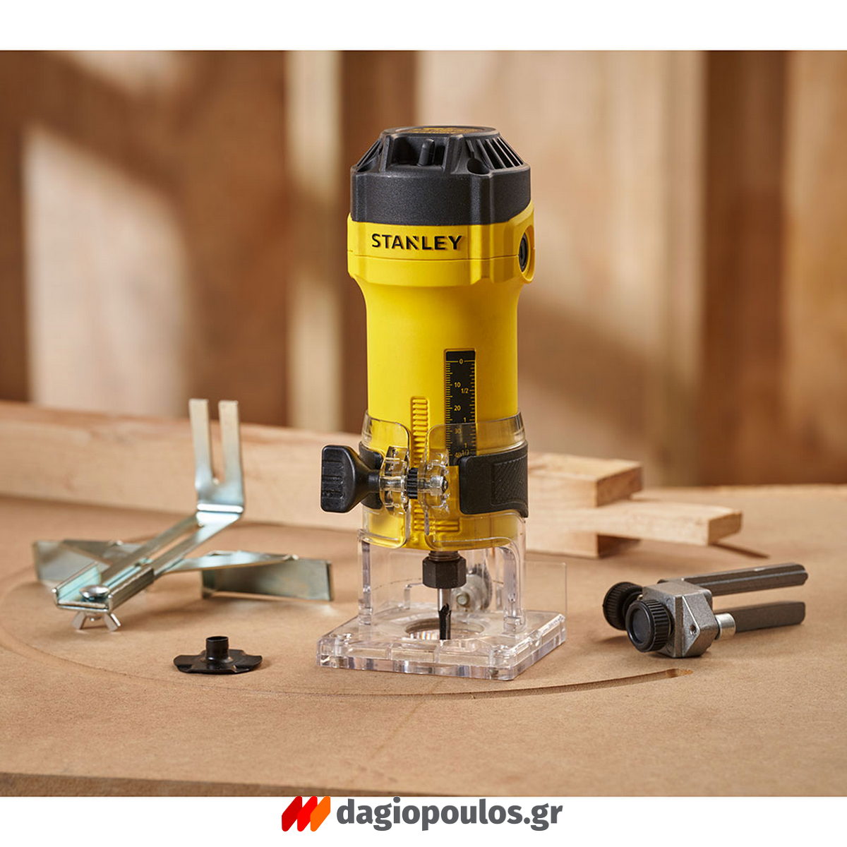 Stanley ST55-QS Επαγγελματική Ηλεκτρική Φρέζα Ξύλου (Ρούτερ) - Κουρευτικό Περιθωρίων 1/4" 6mm 550W