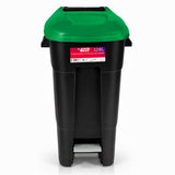 TAYG ECO 423031 Κάδος Απορριμμάτων Με Πεντάλ & Ρόδες 120Ltr ΜΑΥΡΟΣ-ΠΡΑΣΙΝΟ ΚΑΠΑΚΙ