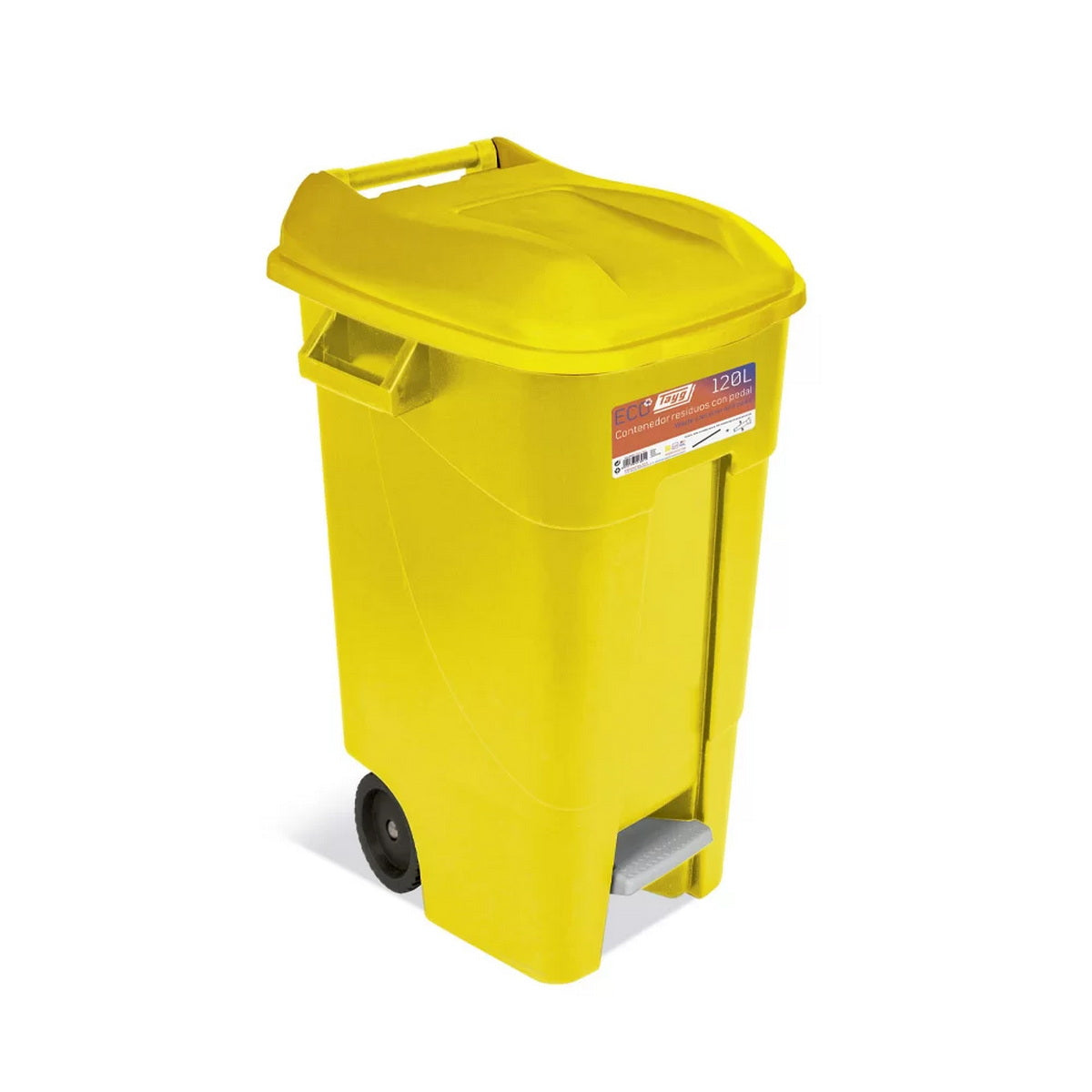 TAYG ECO 443015 Κάδος Απορριμμάτων Με Πεντάλ & Ρόδες 120Ltr ΚΙΤΡΙΝΟΣ