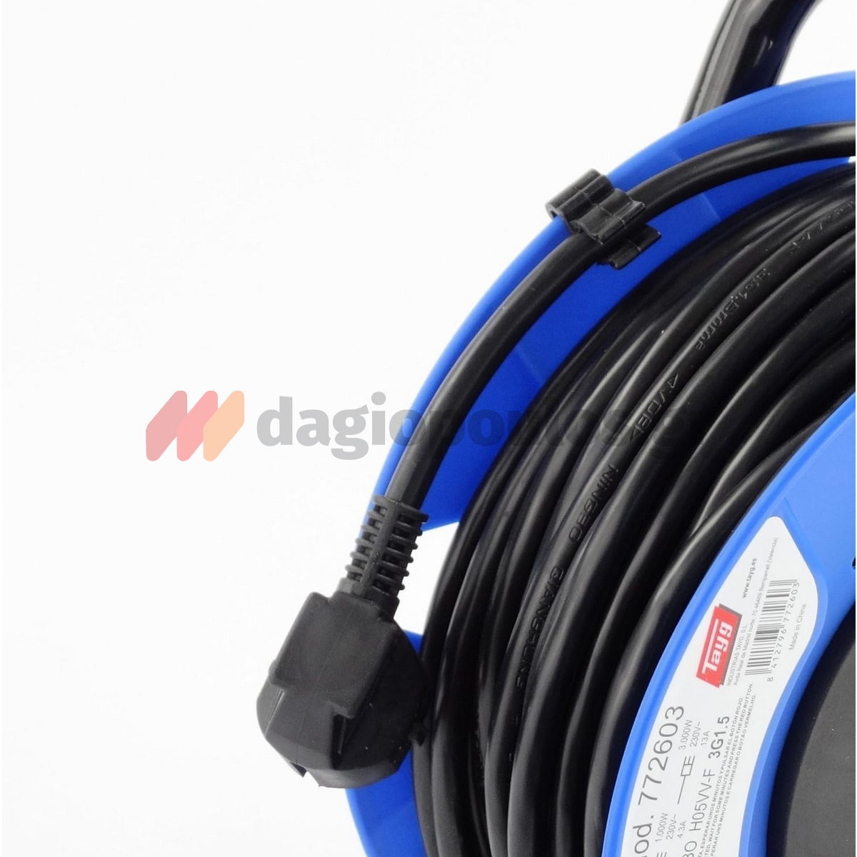 Tayg 749605 IP20 Μπαλαντέζα Ρεύματος Σε Καρούλι Με Καλώδιο HO5VV-F 3x2,5 x 15mtr