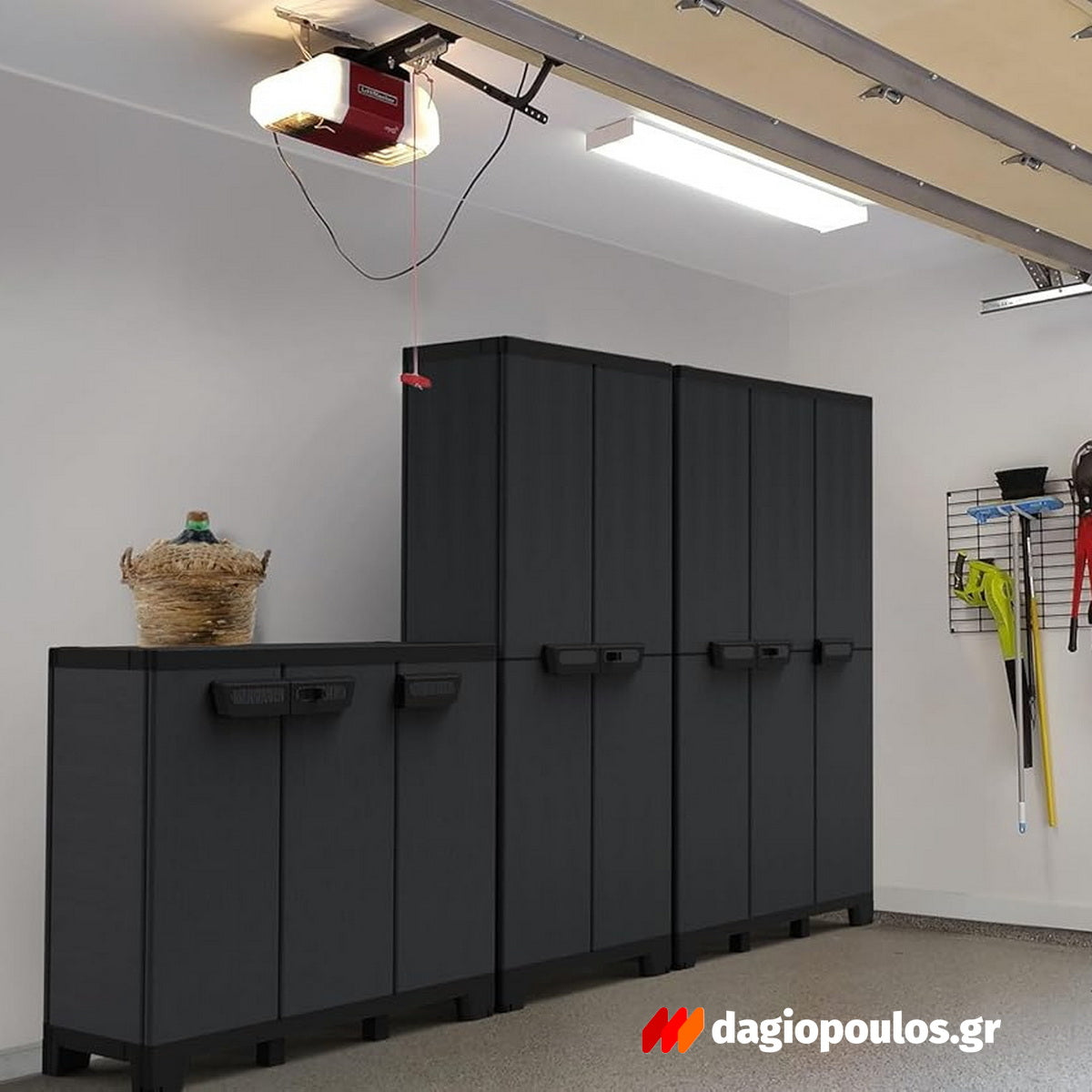 Terry Ardesia CAB 2680 Ντουλάπα Πλαστική Δίφυλλη Ψηλή Με 3 Ρυθμιζόμενα Ράφια Ανθρακί Ιταλίας