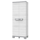 Terry Sequoia 2680 Ντουλάπα Πλαστική Δίφυλλη Ψηλή Με 3 Ράφια Γκρι Ανοικτό Ιταλίας