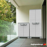 Terry Sequoia 2680 Ντουλάπα Πλαστική Δίφυλλη Ψηλή Με 3 Ράφια Γκρι Ανοικτό Ιταλίας