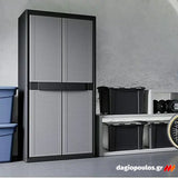 Terry Qblack 2900 Jumbo Ντουλάπα Πλαστική Δίφυλλη Με 3 Ράφια Ιταλίας Μεγάλου Πλάτους Ιταλίας