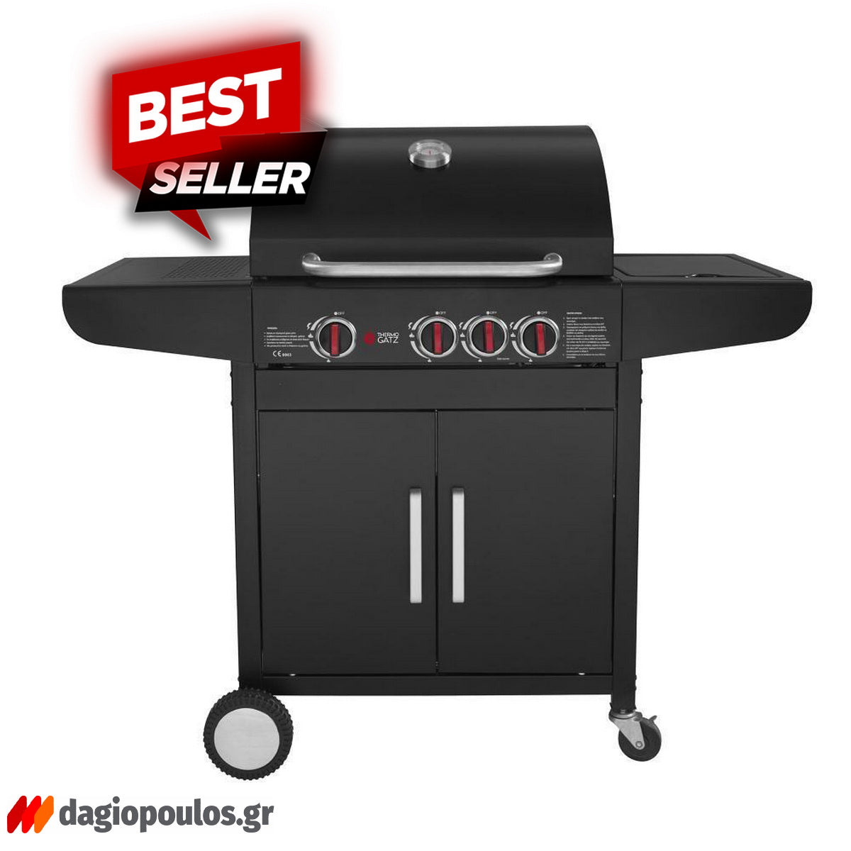 Thermogatz GS GRILL LUX CAST IRON BBQ Ψησταριά Υγραερίου 3+1 Εστιών 11.5kW