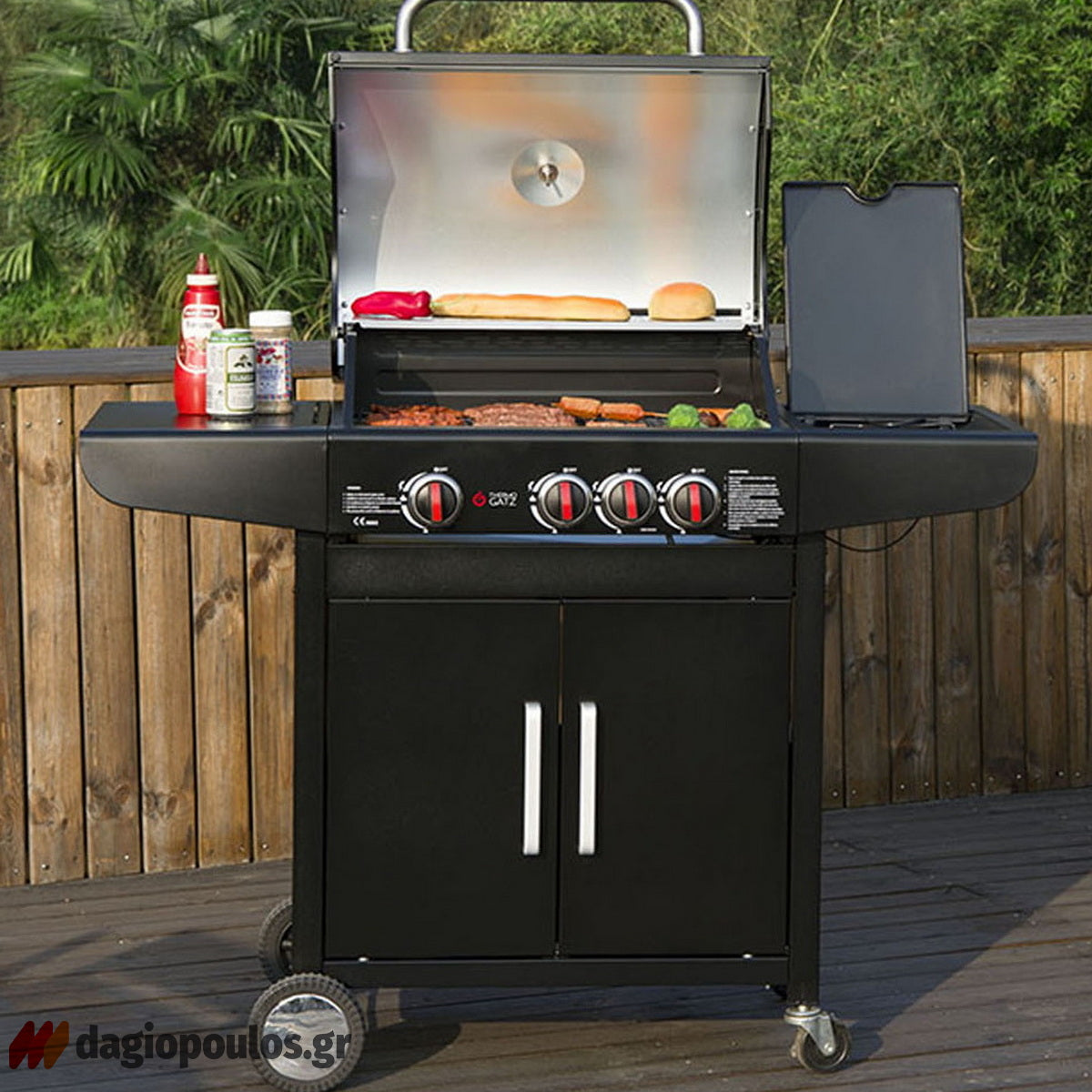 Thermogatz GS GRILL LUX CAST IRON BBQ Ψησταριά Υγραερίου 3+1 Εστιών 11.5kW
