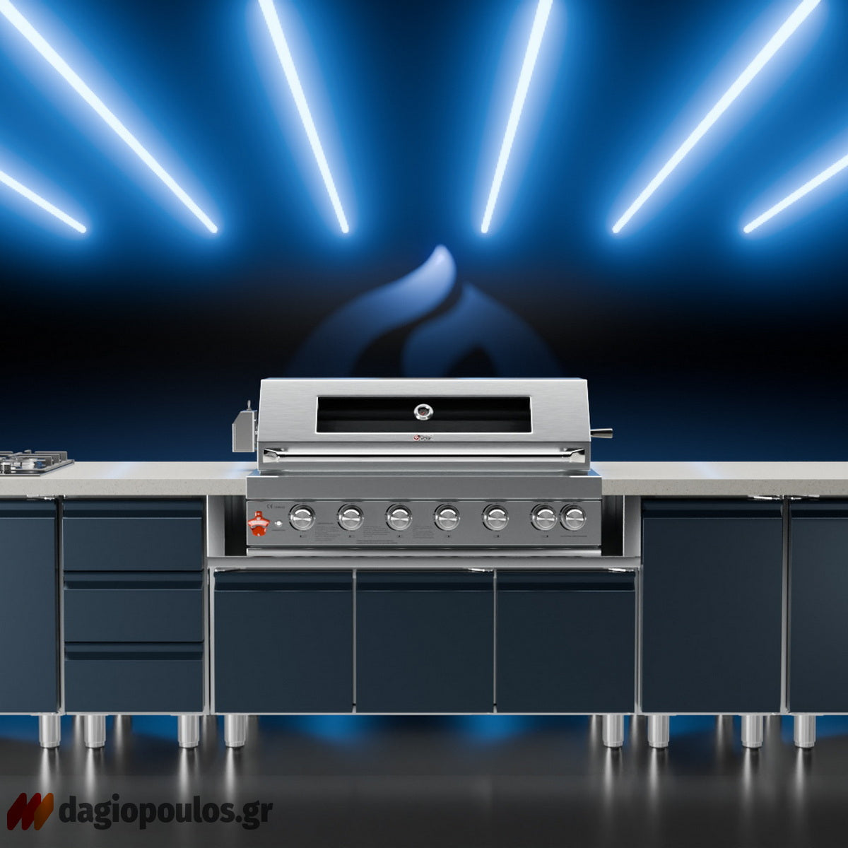 Thermogatz SEMI-PROF TGH-BI-B8B-G BBQ Ψησταριά Υγραερίου 6+1 Εστιών 26.7kW