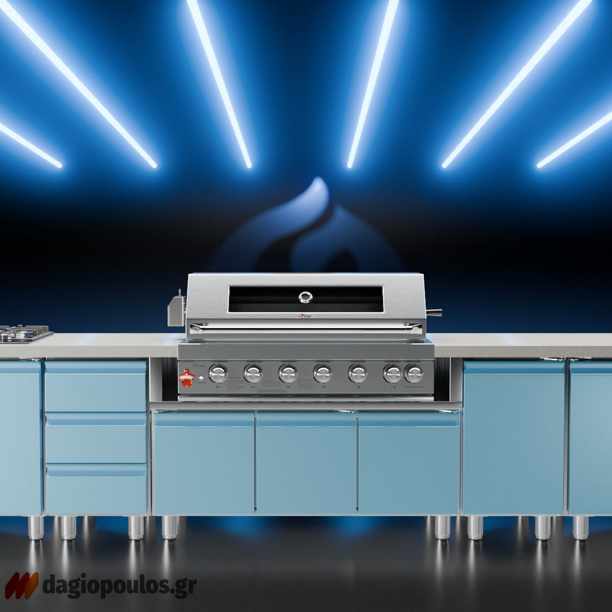Thermogatz SEMI-PROF TGH-BI-B8B-G BBQ Ψησταριά Υγραερίου 6+1 Εστιών 26.7kW