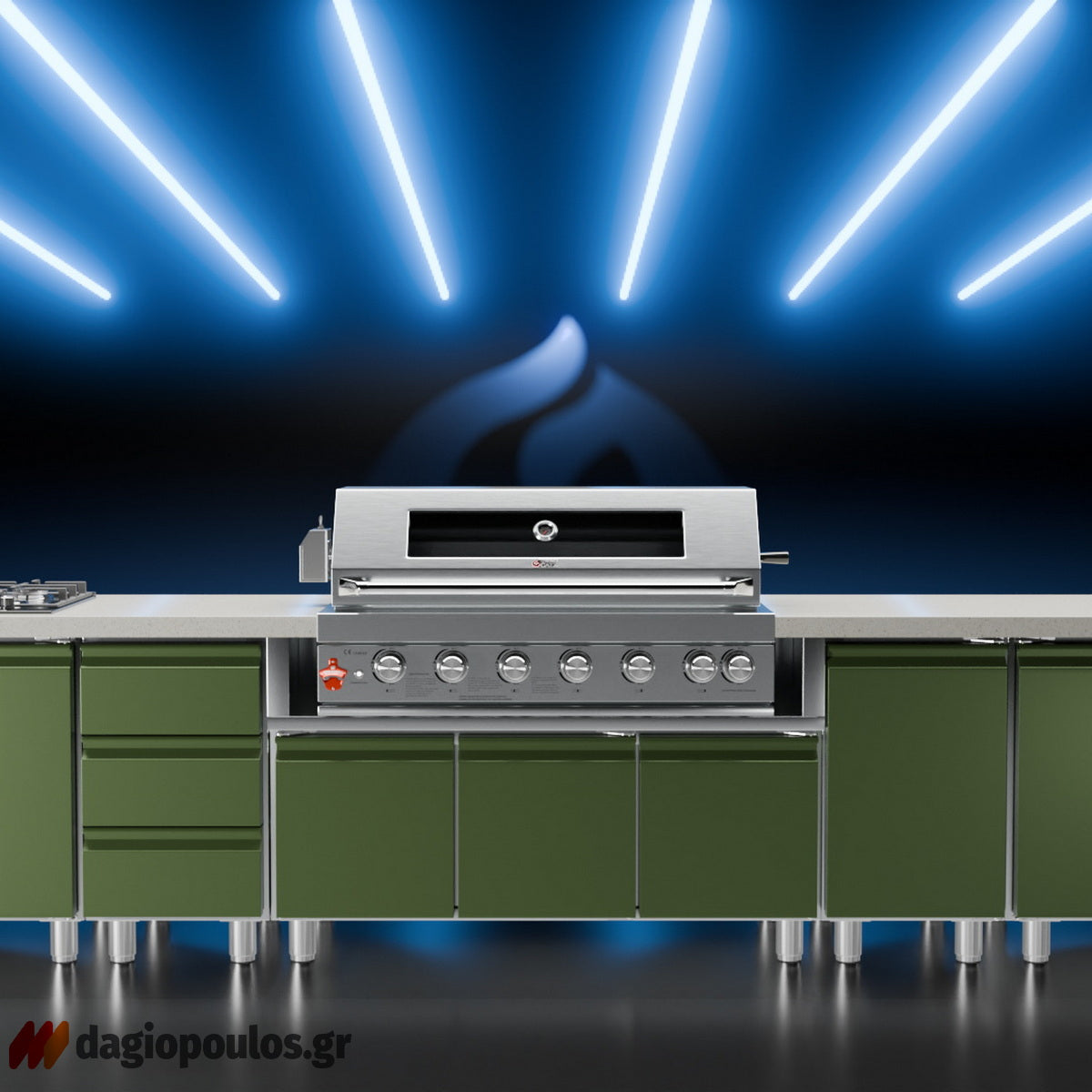Thermogatz SEMI-PROF TGH-BI-B8B-G BBQ Ψησταριά Υγραερίου 6+1 Εστιών 26.7kW