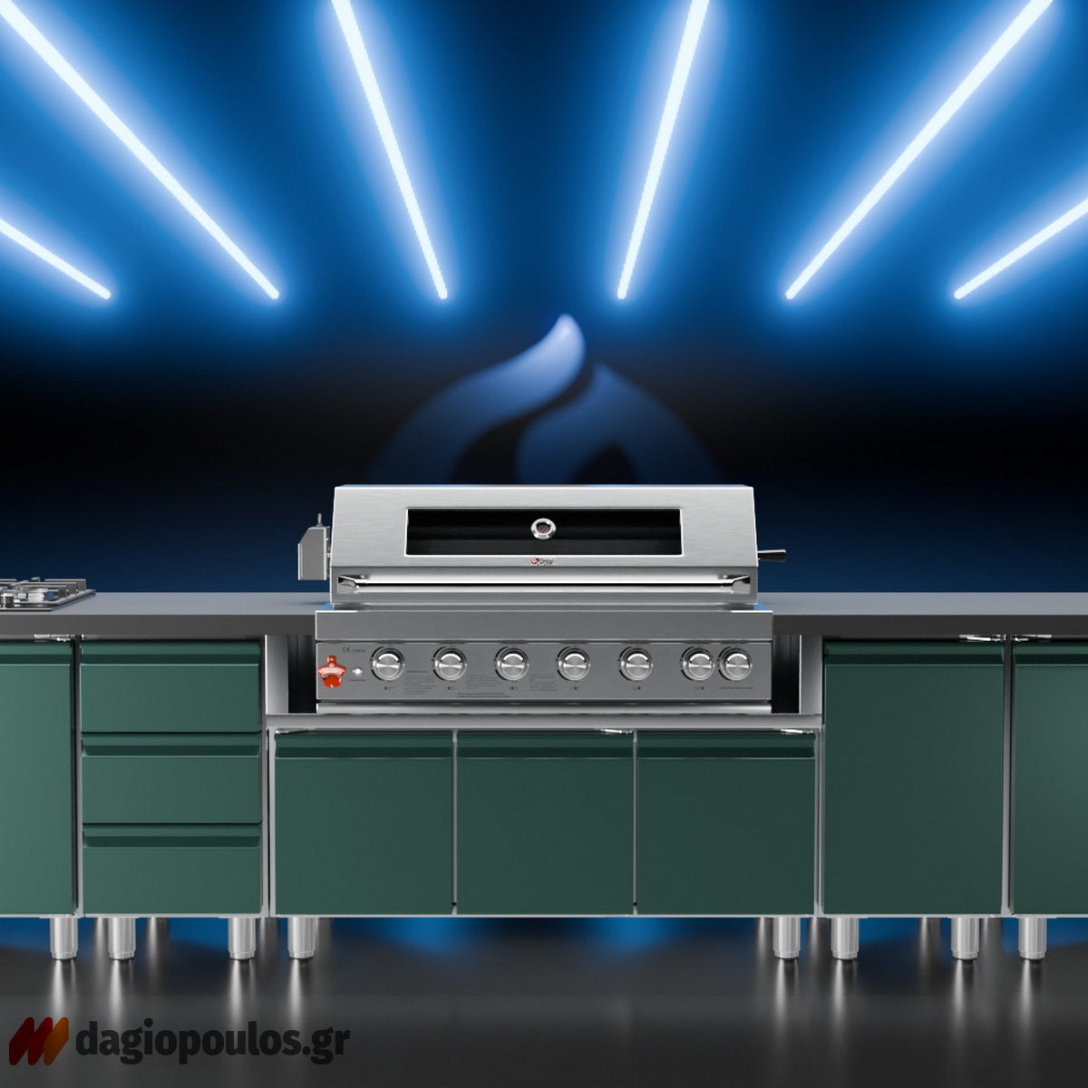 Thermogatz SEMI-PROF TGH-BI-B8B-G BBQ Ψησταριά Υγραερίου 6+1 Εστιών 26.7kW