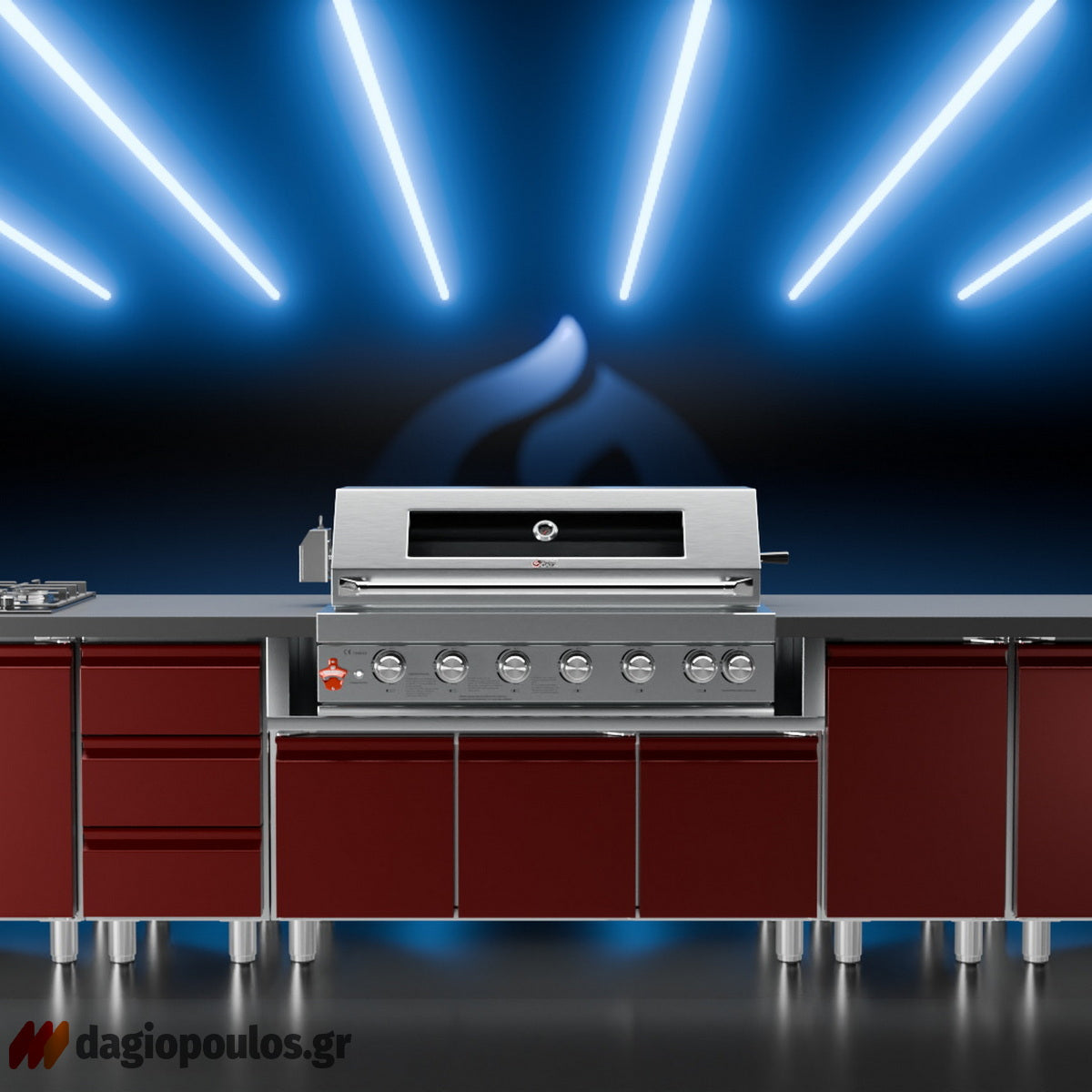 Thermogatz SEMI-PROF TGH-BI-B8B-G BBQ Ψησταριά Υγραερίου 6+1 Εστιών 26.7kW