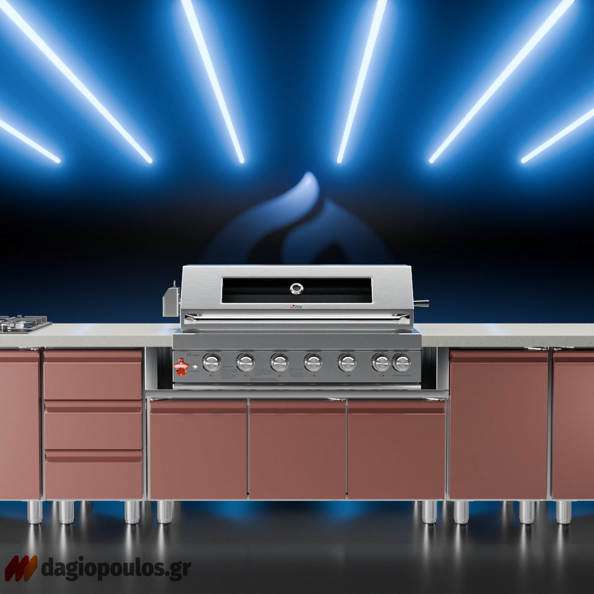 Thermogatz SEMI-PROF TGH-BI-B8B-G BBQ Ψησταριά Υγραερίου 6+1 Εστιών 26.7kW