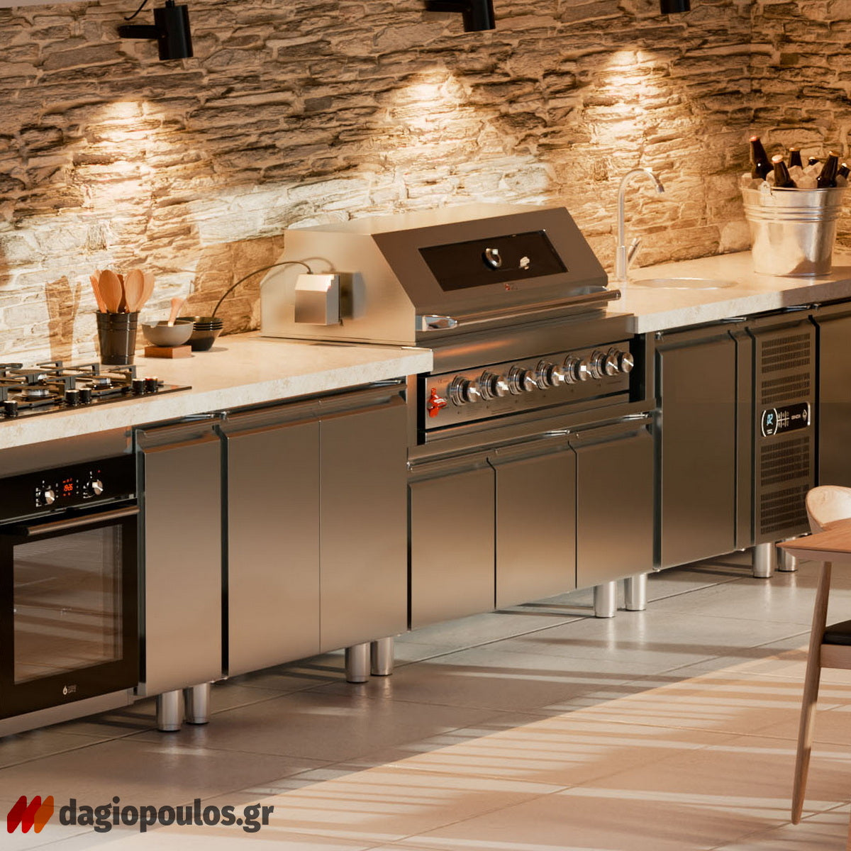 Thermogatz SEMI-PROF TGH-BI-B8B-G BBQ Ψησταριά Υγραερίου 6+1 Εστιών 26.7kW