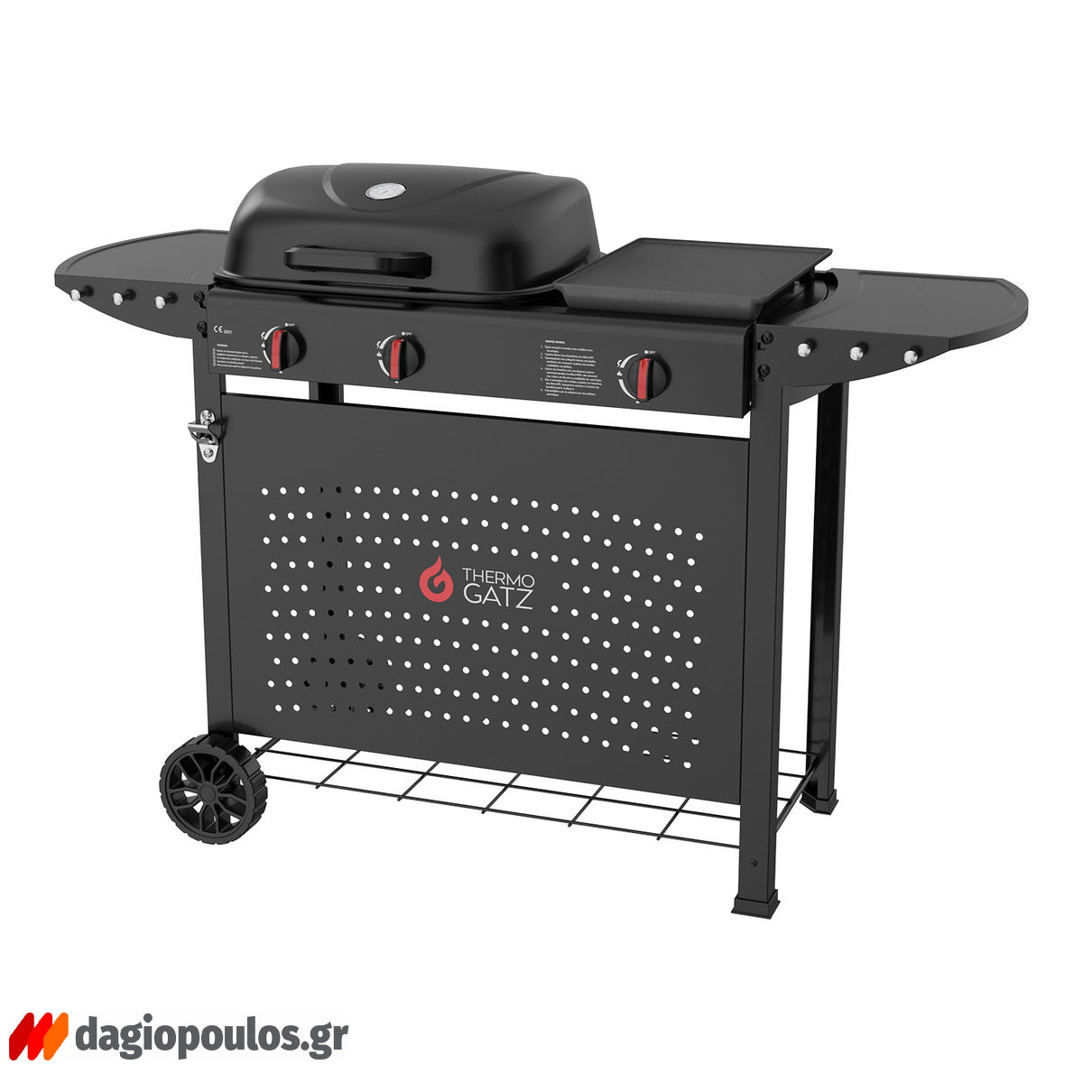 Thermogatz GS GRILL 2+ PLANCHA BBQ Ψησταριά Υγραερίου 2 Εστιών & Πλάκας 8kW