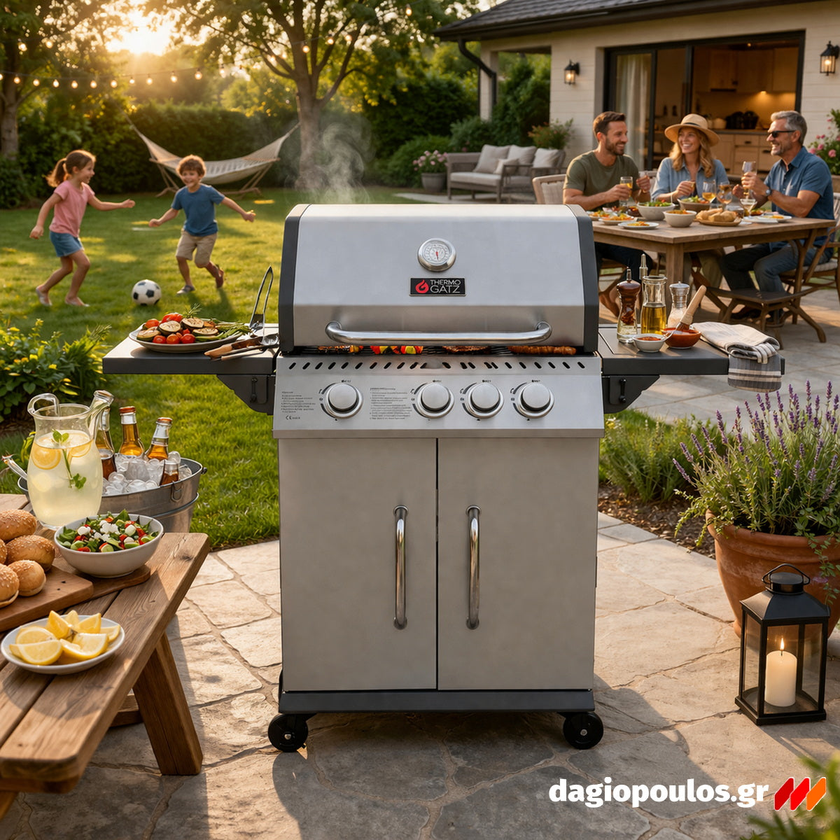 Thermogatz GS GRILL ELITE INOX BBQ Ψησταριά Υγραερίου 3+1  Εστίες 11.5 kW