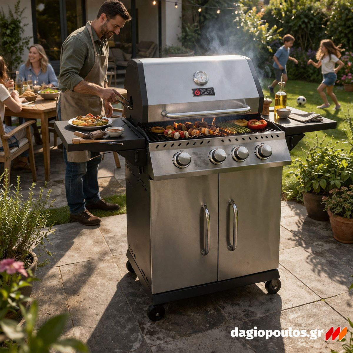 Thermogatz GS GRILL ELITE INOX BBQ Ψησταριά Υγραερίου 3+1  Εστίες 11.5 kW