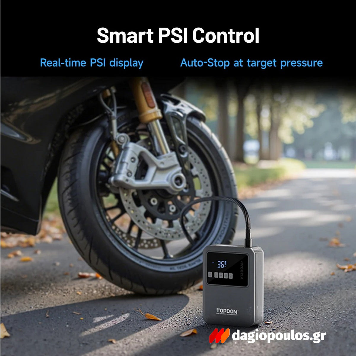 Topdon V1200Air Φορητός Εκκινητής (Starter) - Power Bank Μπαταρίας Αυτοκινήτου 12V 1200Α 10Ah
