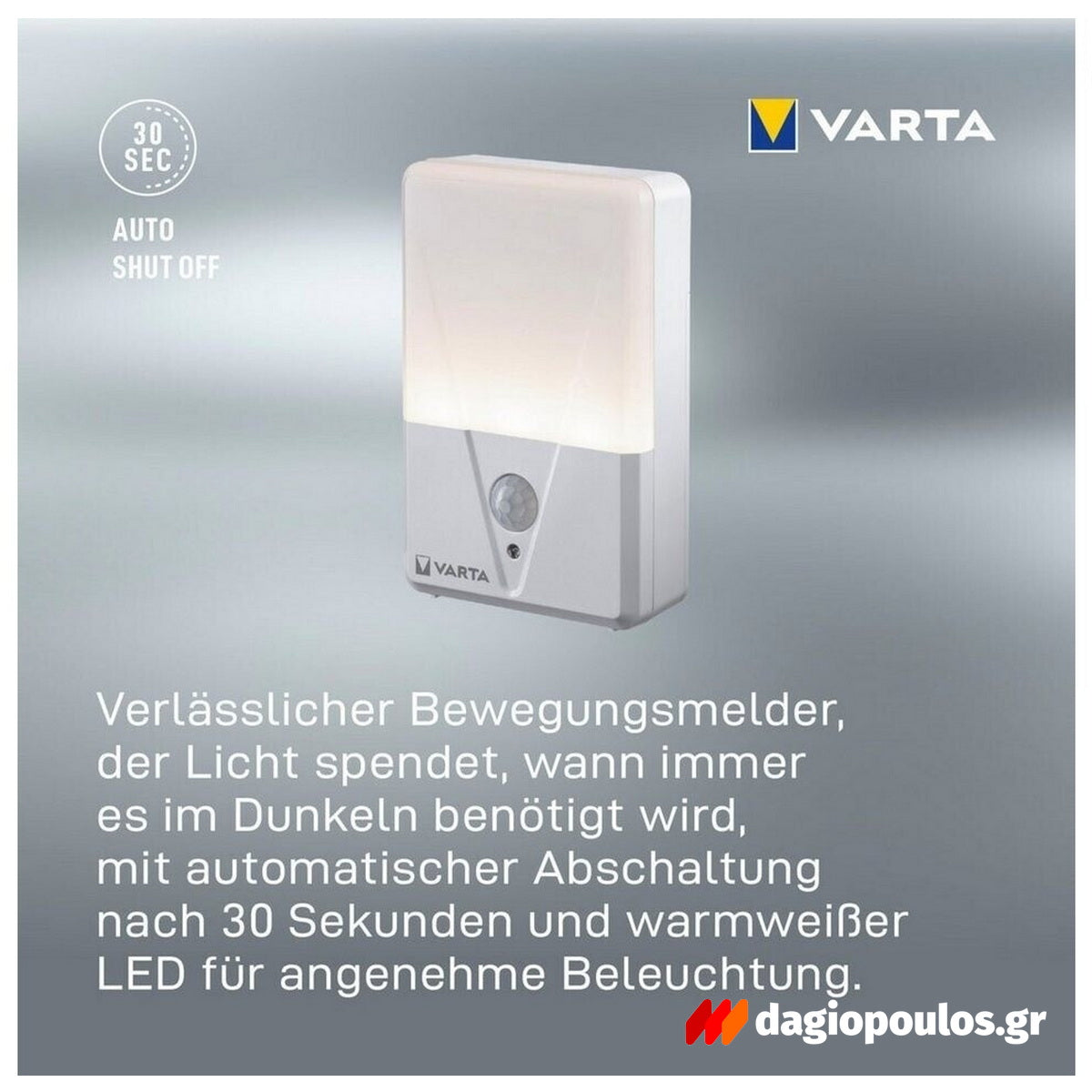 Varta Motion Sensor Night Light Φωτάκι Νυχτός Led Με Αισθητήρα Κίνησης