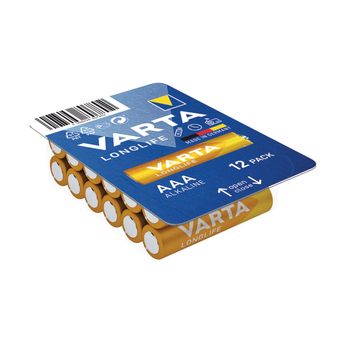 Varta Longlife Αλκαλικές Μπαταρίες Μακράς Διάρκειας ΑAΑ Σετ 12 Τεμ