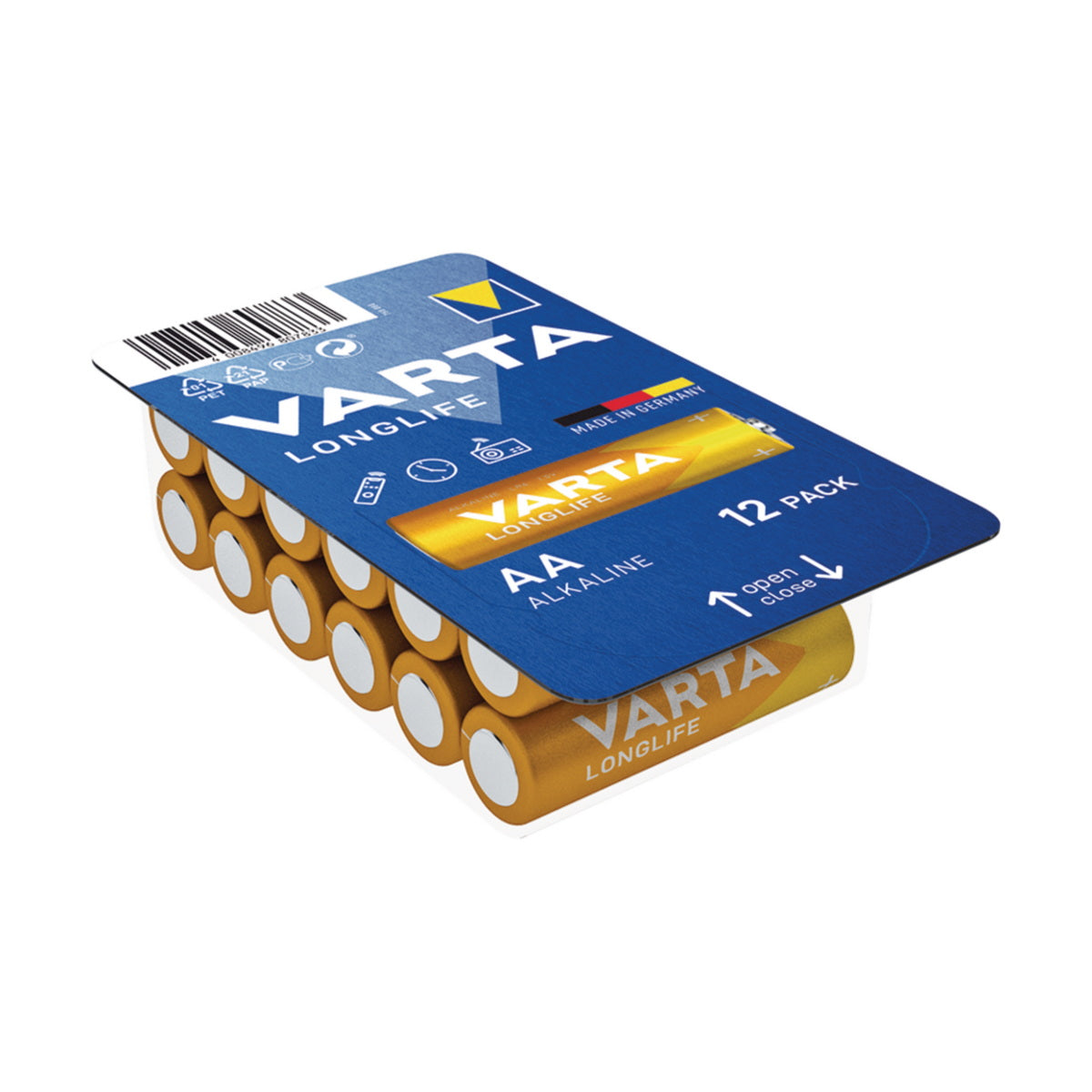 Varta Longlife Αλκαλικές Μπαταρίες Μακράς Διάρκειας ΑΑ Σετ 12 Τεμ
