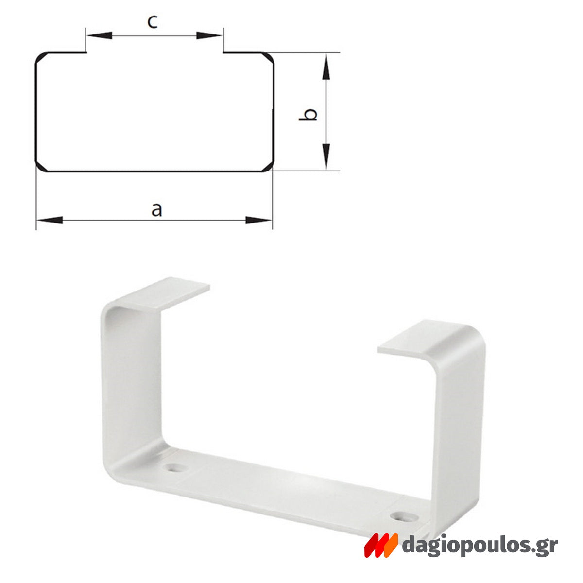 Vents Επιτοίχειο Στήριγμα Σωλήνων Πλαστικό 110mm x 55mm ΛΕΥΚΟ