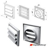 Vents MV 100 J Καπάκι Σχάρα Κλεισίματος Πλαστικό Φ100mm 154mm x 154mm Τετράγωνο ΛΕΥΚΟ