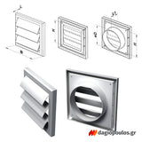 Vents MV 125 J Καπάκι Σχάρα Κλεισίματος Πλαστικό Φ125mm 187mm x 187mm Τετράγωνο ΛΕΥΚΟ