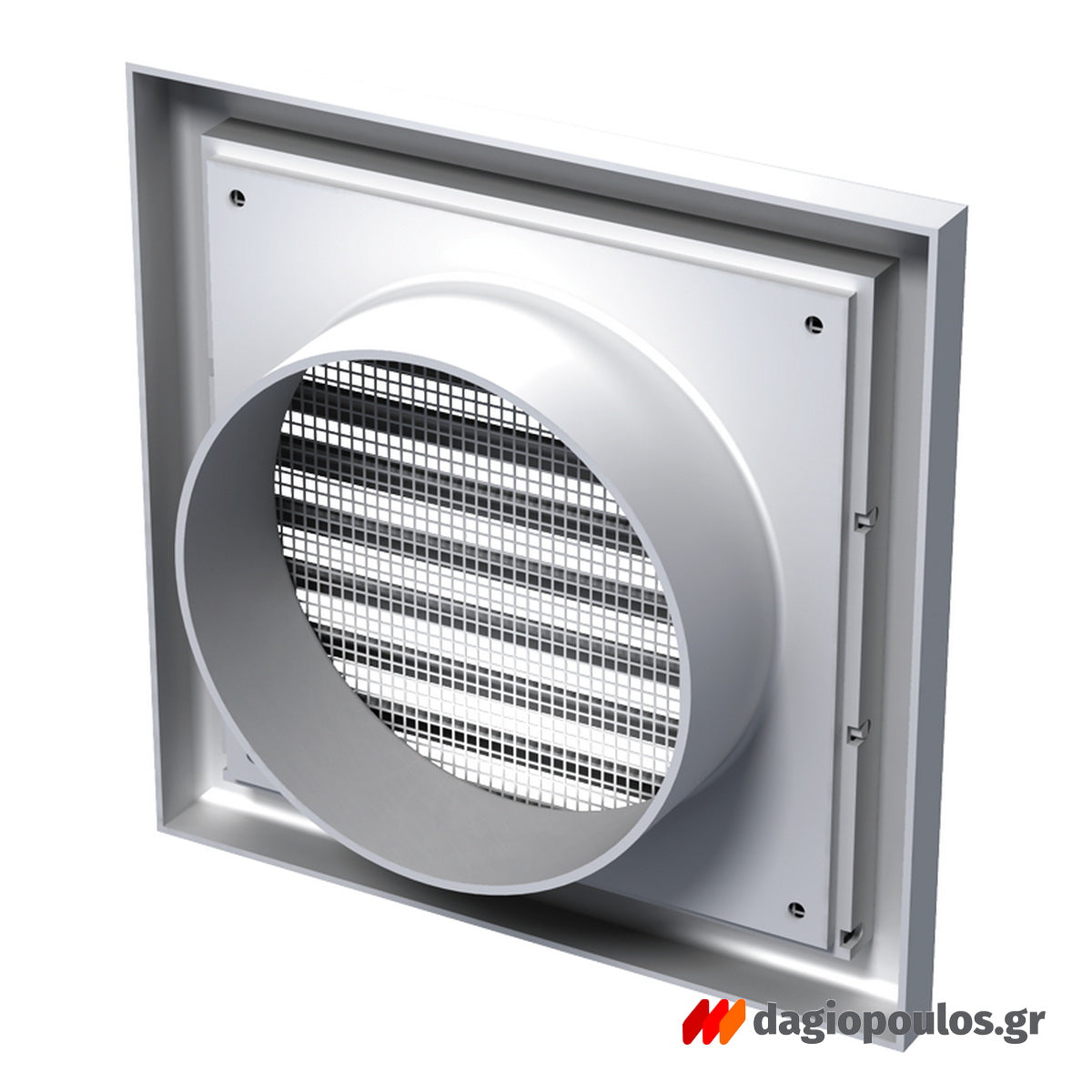 Vents Καπάκι Εξαερισμού Πλαστικό Με Σίτα Τετράγωνο και Αποσπώμενες Γρίλιες Πλαστικό 100mm ΓΚΡΙ