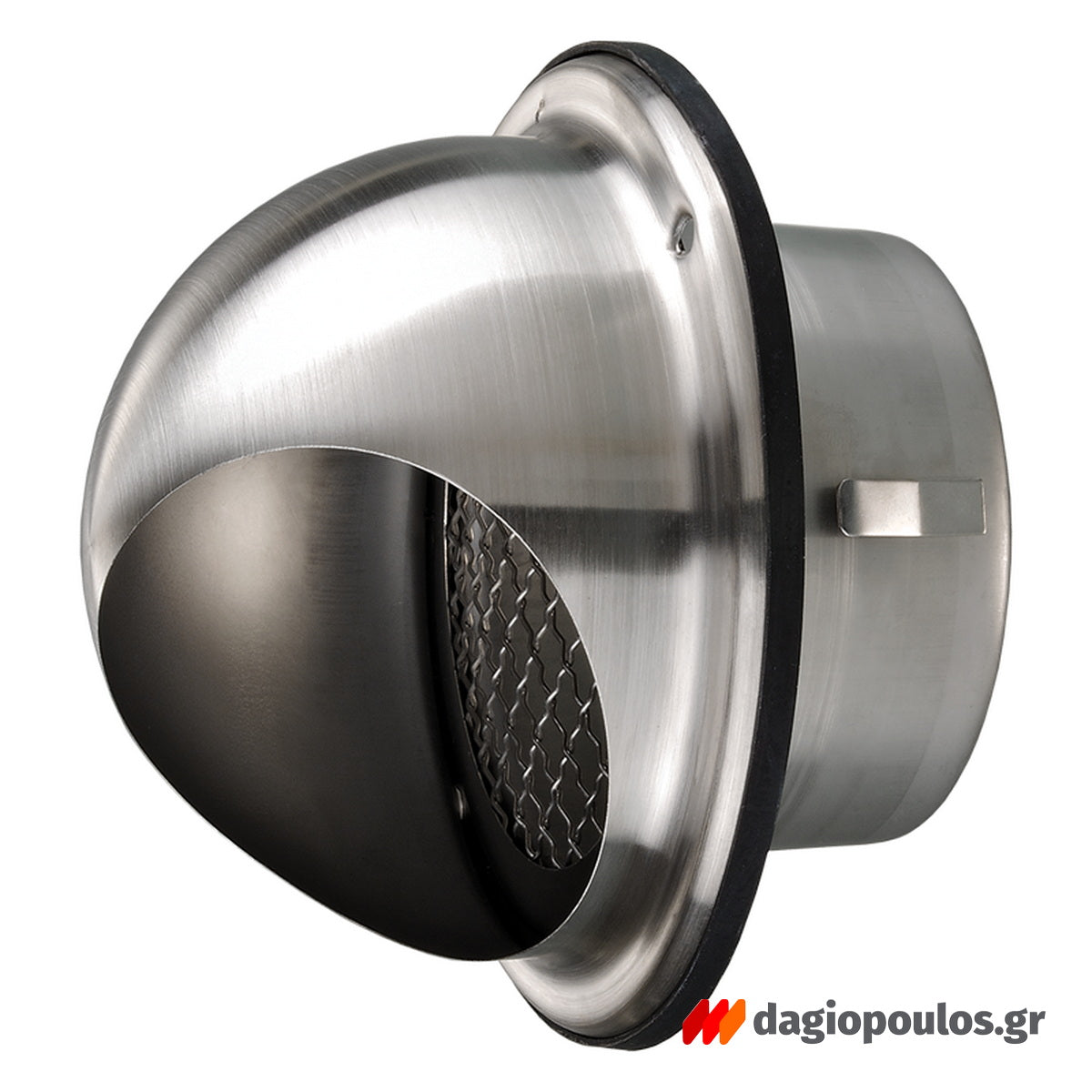 Vents MVM 122 Στόμιο Εξαερισμού Κεκλιμένο Με Προστασία & Σίτα Ανοξείδωτο Φ125mm