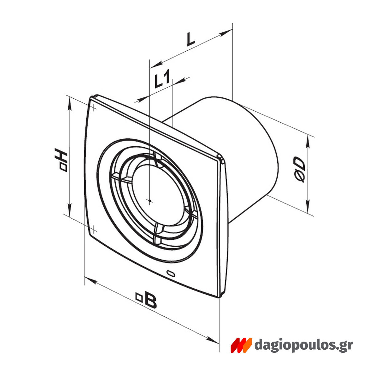 Vents 100 X1 Ανεμιστήρας Τοίχου Mε Κορδόνι Φ100mm