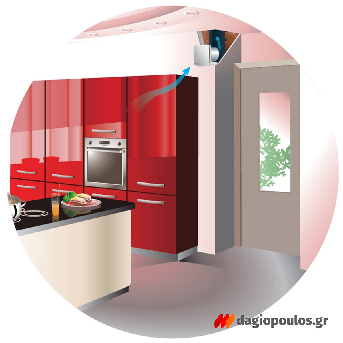 Vents LD 150 Ανεμιστήρας Τοίχου Ηλεκτρικός Κρυφός Φ150mm