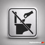 Πινακίδα Σήμανσης WC Aκρυλικό Plexiglass “ΑΠΑΓΟΡΕΥΕΤΑΙ Η ΡΙΞΗ ΧΑΡΤΙΩΝ ΣΤΗΝ ΤΟΥΑΛΕΤΑ” 110mm x 110mm