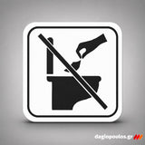 Πινακίδα Σήμανσης WC Aκρυλικό Plexiglass “ΑΠΑΓΟΡΕΥΕΤΑΙ Η ΡΙΞΗ ΧΑΡΤΙΩΝ ΣΤΗΝ ΤΟΥΑΛΕΤΑ” 110mm x 110mm