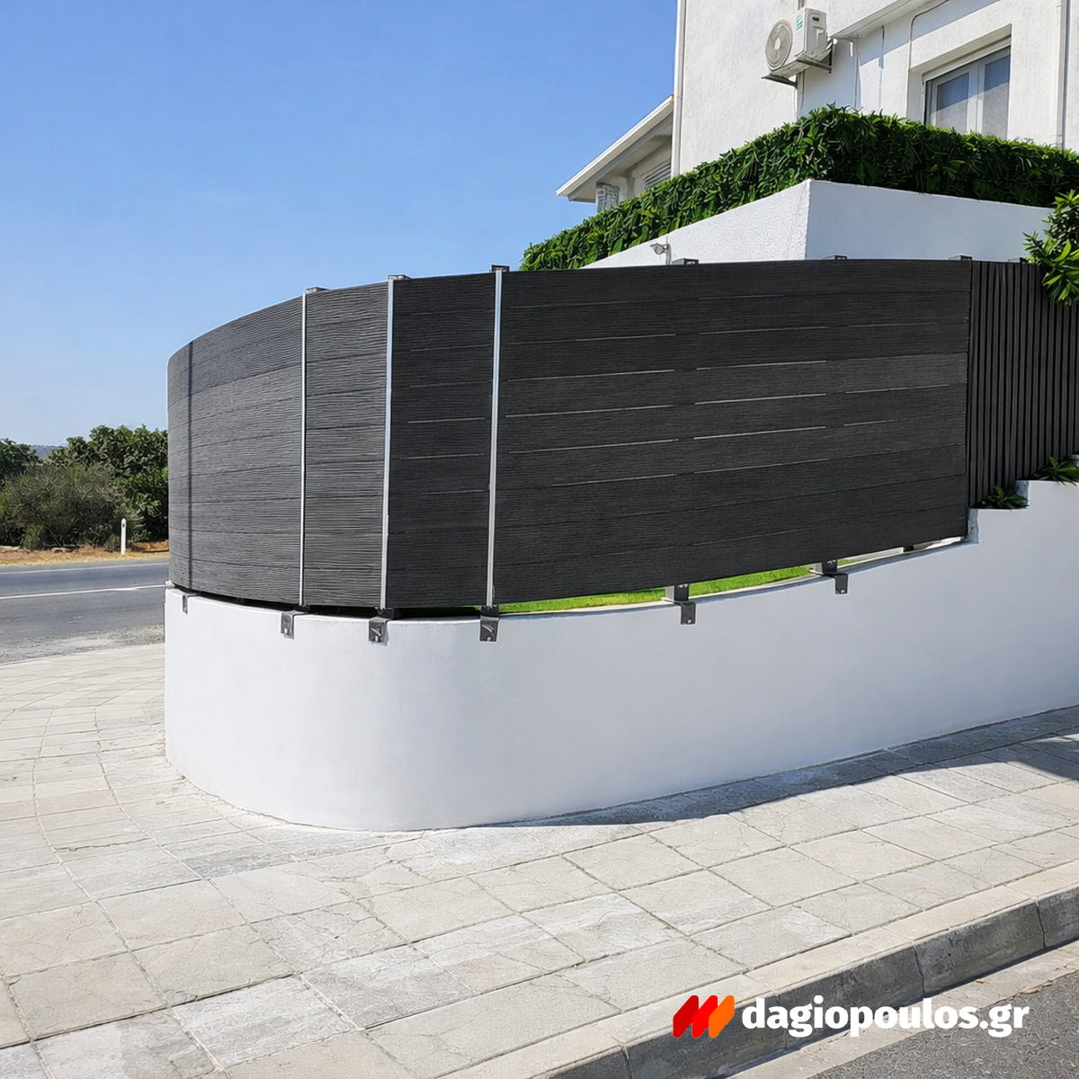 WPC Περίφραξης Διπλής Όψης 50 Dark Grey 140x20mm 3.6mtr