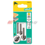 Wolfcraft 2504000 Συλλογή Φρέζες Για Ξύλο, Πλαστικό, Μη Σιδηρούχα Μέταλλα Σετ 3 Τεμ