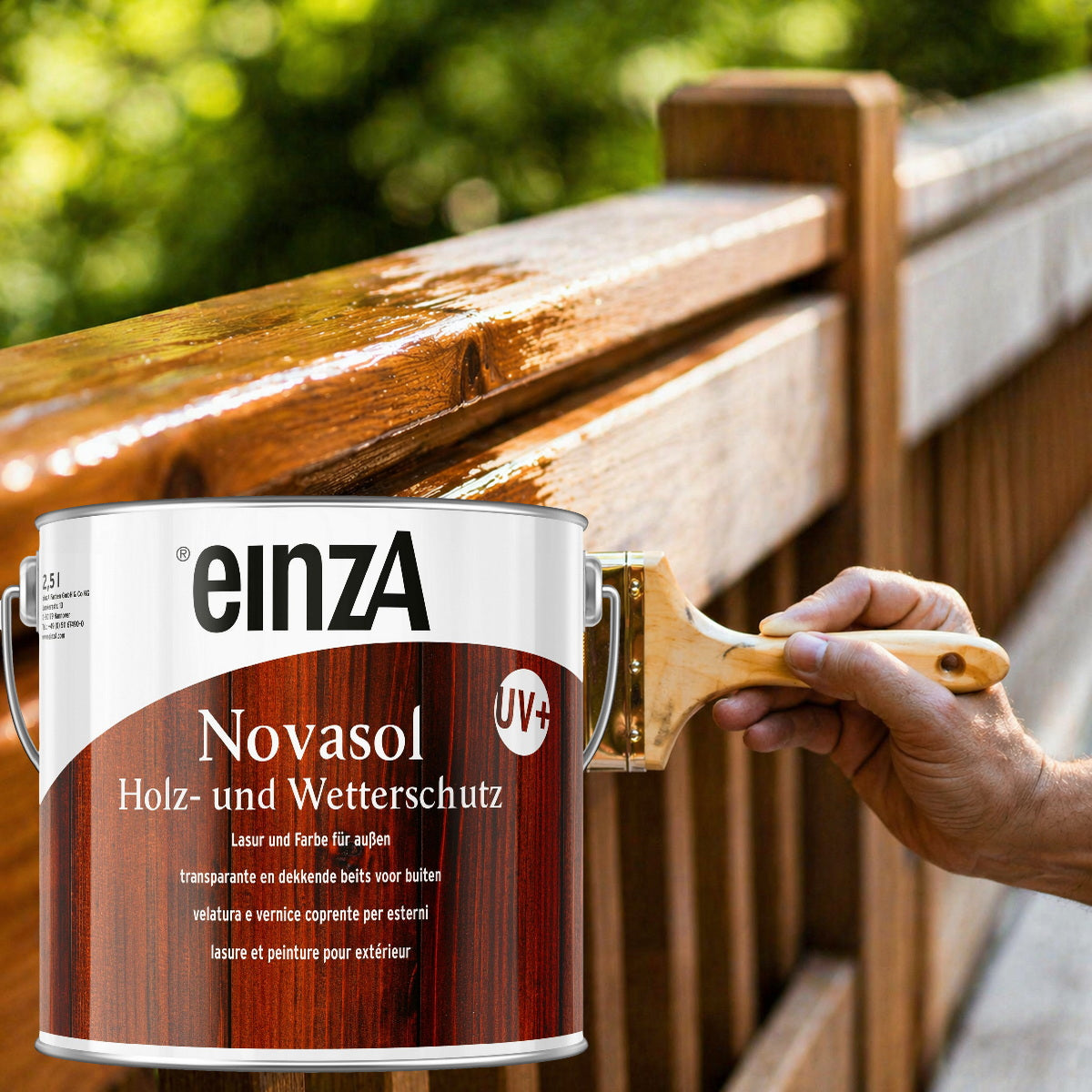 einzA Novasol Holz- und Wetterschutz Lasur Zeder Βερνίκι - Λάδι Gel Εμποτισμού Ξύλου ΚΕΔΡΟΣ