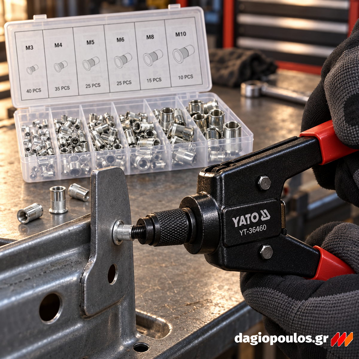 Yato YT-36460 Συλλογή Πριτσίνια Σπειρώματος Αλουμινίου Σετ 150 Τεμάχια