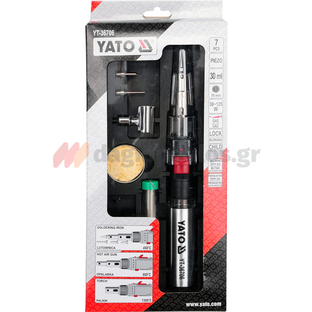 Yato YT-36706 Επαγγελματικό Κολλητήρι Βουτανίου 3 Σε 1 30ml