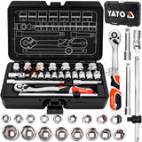 Yato YT-38561 Συλλογή Καρυδάκια & Εξαρτήματα Μανέλα Καστάνιας 3/8" Σετ 22 Τεμ Σε Κασετίνα